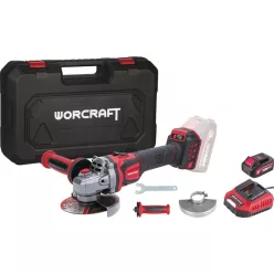   Worcraft CAG-S20LiBEN-125, sarokcsiszoló 125 mm,fordulatszám szabályozással, 1db akku+töltő