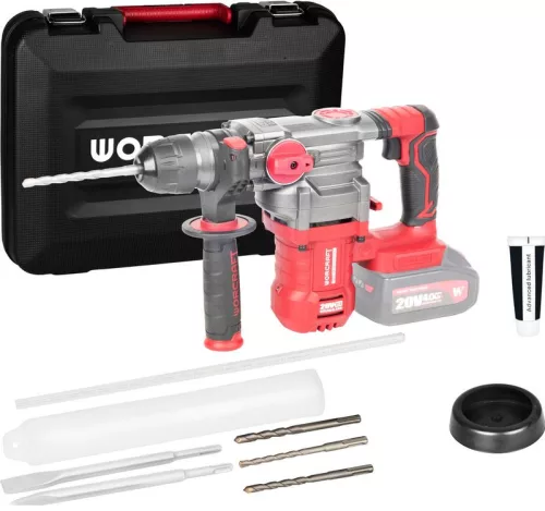 Fúrókalapács Worcraft CRH-S20LiBD, 20V Li-ion, SDS+ 4,5J, szénkefe nélküli
