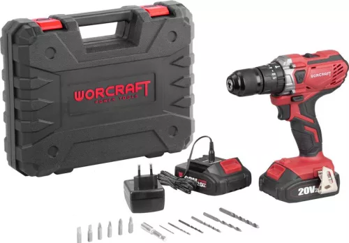 Worcraft CHD-S20LiWB fúró csavarozó gép, 20V, 2x Li-ion 2.0 Ah, szénkefe nélküli, kofferban