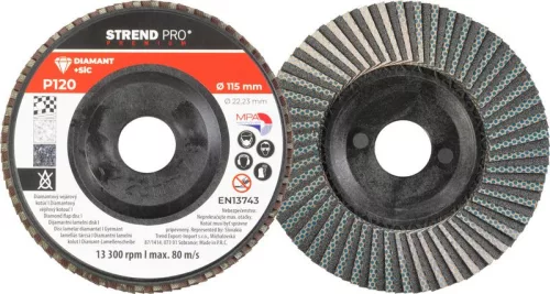 Strend Pro Premium lamellás gyémánt csiszolókorong 115X22 mm, P120