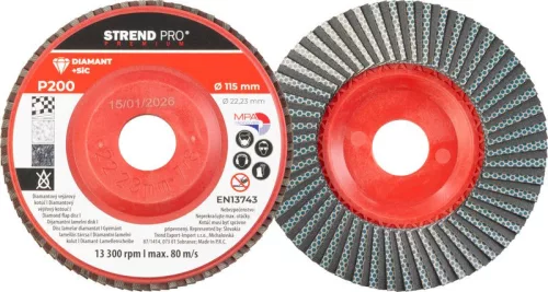 Strend Pro Premium lamellás gyémánt csiszolókorong 115X22 mm, P200