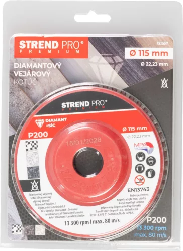 Strend Pro Premium lamellás gyémánt csiszolókorong 115X22 mm, P200
