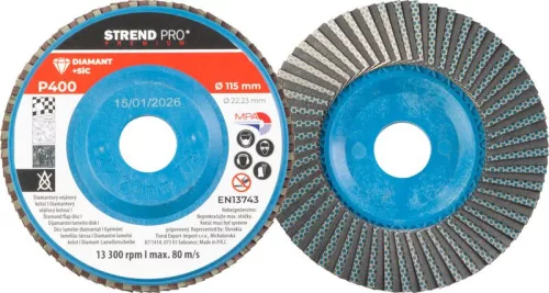 Strend Pro Premium lamellás gyémánt csiszolókorong 115X22 mm, P400