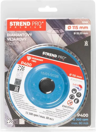Strend Pro Premium lamellás gyémánt csiszolókorong 115X22 mm, P400