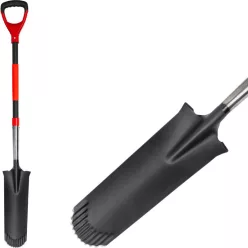   Strend Pro prémium RedShark, hosszú ásó, D fogantyúval, üvegszálas nyéllel, 1280 mm