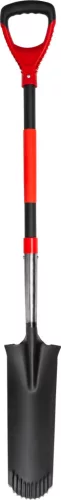 Strend Pro prémium RedShark, hosszú ásó, D fogantyúval, üvegszálas nyéllel, 1280 mm