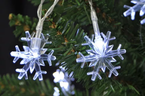 MagicHome karácsonyi hópehely lánc, 10 LED hideg fehér, 0,90 m