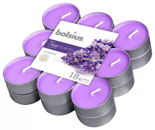 Bolsius teamécses, levendula illat, 18 db