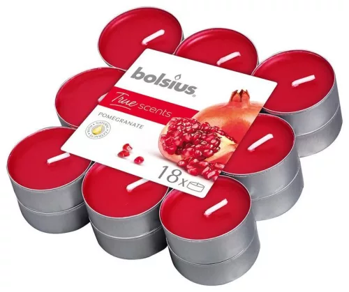 Bolsius teamécses, gránátalma illat, 18 db