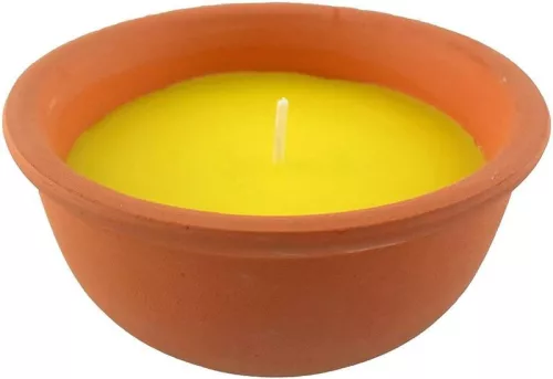 Citronella terrakotta gyertya, 220 g, 60X150 mm