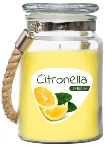 Citronella gyertya üvegben, 140 g, 85x105 mm