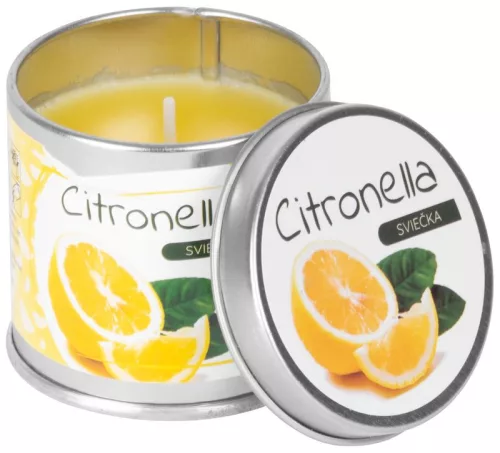 Citronella gyertya fémdobozban, 50 g, 55x55 mm