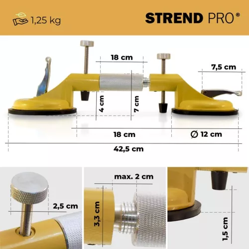 Strend Pro tapadókorongos szintezőeszköz csempékhez és padlóburkolatokhoz, max. 80 kg