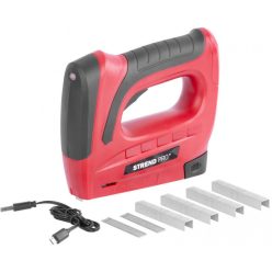   Strend Pro akkumulátoros tűzőgép 3,6 V, Li-ion, kapcsok 6-10 mm, szegek 10 mm