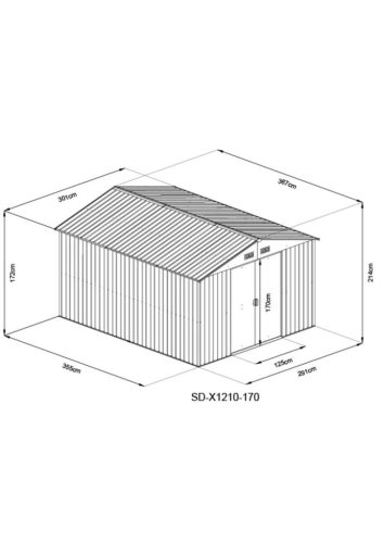 Strend Pro kerti fém tároló, antracit, 301x367x214 cm