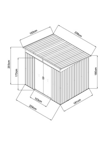 Strend Pro kerti fém tároló, antracit, 238x199x202 cm