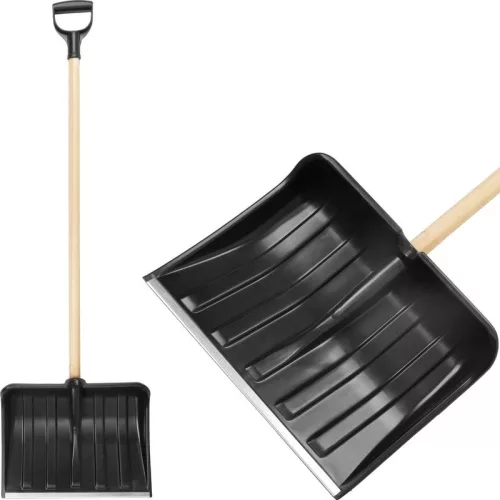 Strend Pro M0 PVC hólapát, fém él, fa nyéllel, 400x310 mm