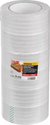 Strend Pro átlátszó ragasztószalag 48mm, L-130 m, 45 µm, PVC 6 db