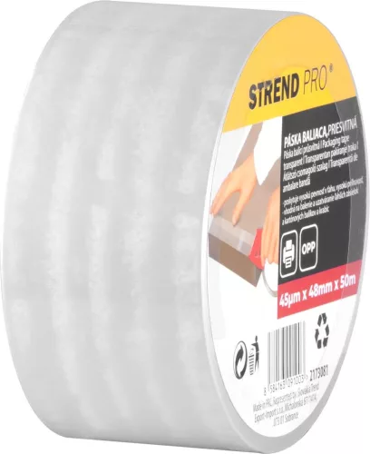 Strend Pro átlátszó ragasztószalag 48mm, L-50 m, 45 µm, PVC