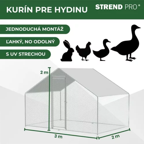 Strend Pro baromfi ketrec tetővel 3 X 2 X 2 méter