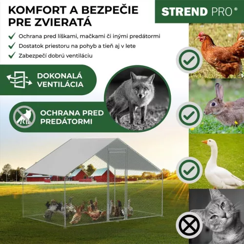 Strend Pro baromfi ketrec tetővel 3 X 2 X 2 méter
