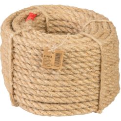   Strend Pro tekercselt három szálas juta kötél, 6 mm-es, 20 m