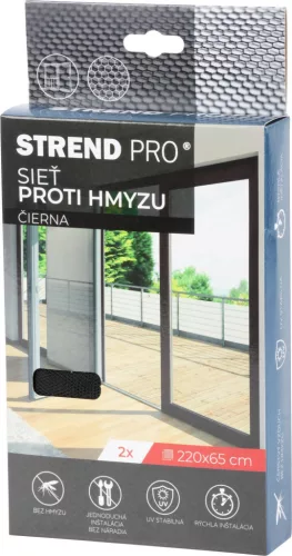 FlyScreen háló rovarok és szúnyogok ellen erkélyajtóra, fekete, 220X65 cm, 2 db-os csomag