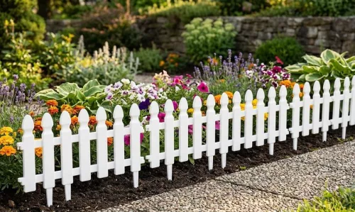 Strend Pro Garden műanyag díszkerítés, fehér, 50x34 cm, 4 db