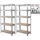 Strend Pro fém polc MDF lapokkal, 5 polc, 1800x900x300 mm, 2 db-os csomag