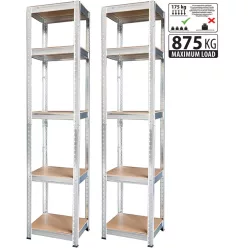   Strend Pro fém polc MDF lapokkal, 5 polc, 1800x400x400 mm, 2 db-os csomag