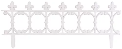 Strend Pro Garden műanyag díszkerítés, fehér, 87x34 cm, 4 db