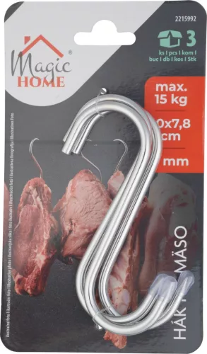 MagicHome húskampó, 3 db-os csomag, rozsdamentes acél, 10x7,8 cm, átmérő 5 mm