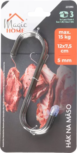 MagicHome húskampó, 3 db-os csomag, rozsdamentes acél, 12x7,5 cm, átmérő 5 mm