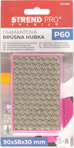 Strend Pro Prémium gyémánt csiszolószivacs csempéhez, 90x58x30mm, P60