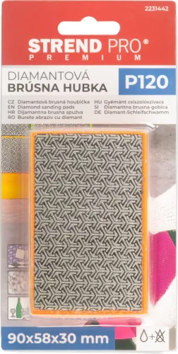 Strend Pro Prémium gyémánt csiszolószivacs csempéhez, 90x58x30mm, P120