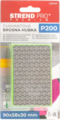 Strend Pro Prémium gyémánt csiszolószivacs csempéhez, 90x58x30mm, P200