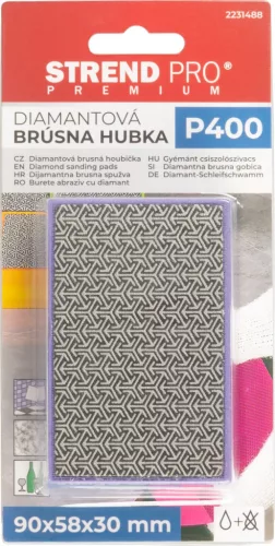 Strend Pro Prémium gyémánt csiszolószivacs csempéhez, 90x58x30mm, P400