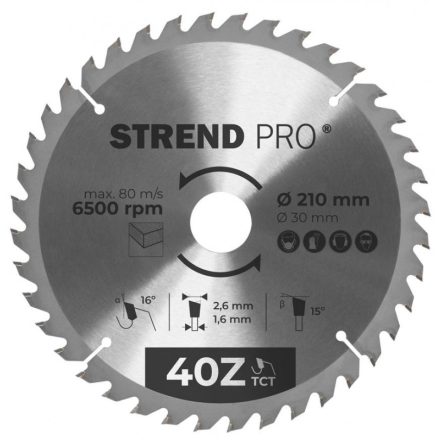 Strend Pro vídiás körfűrészlap 305 x 3,2 x 30/20 mm, 40T