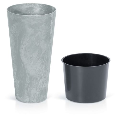 Strend Pro virágcserép, beton hatású, vékony, betéttel, 25X47,5 cm