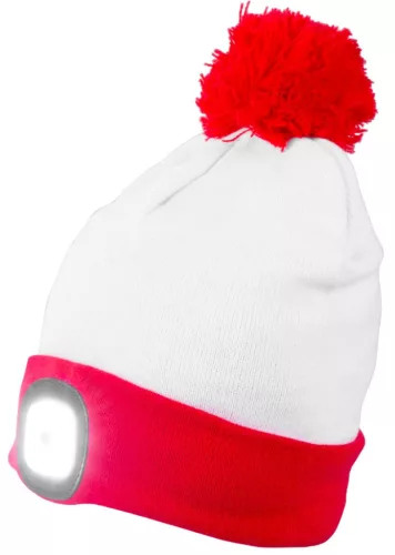 Strend Pro X-mas téli sapka 4x SMD LED világítással, fehér-piros színben, L