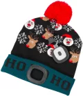 Strend Pro X-mas Ho-Ho téli sapka 4x SMD LED világítással, zöld-fekete színben, L