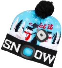 Strend Pro X-mas Let it snow téli sapka 4x SMD LED világítással, kék színben, L