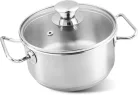 MagicHome Chloe lábas, 16 cm, 1,5 liter, üvegfedővel, rozsdamentes acél