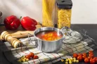 MagicHome Chloe lábas, 16 cm, 1,5 liter, üvegfedővel, rozsdamentes acél