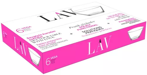 Strend Pro Vega, LAV, üvegtál, 215 ml, 105 x 48 mm, 6 db - os csomag