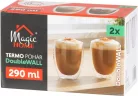 MagicHome Cappuccino kávé, teáscsésze, duplafalú termosz, 290 ml, 2 db-os csomag