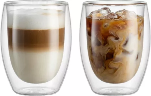 MagicHome Latte Macchiato kávé, teáscsésze, duplafalú termosz, 380 ml, 2 db-os csomag