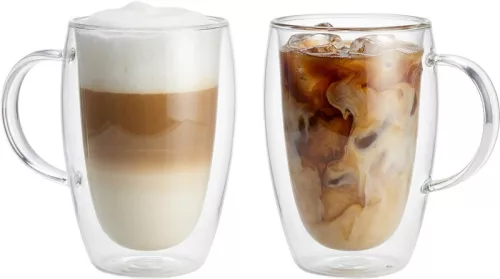 MagicHome Latte Macchiato kávés,teás bögre, duplafalú termosz, 350 ml, 2 db-os kiszerelés