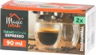 MagicHome Espresso kávé, teáscsésze, duplafalú termosz, 90 ml, 2 db-os csomag