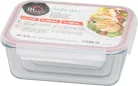 MagicHome, 3 db-os szett, üveg, téglalap alakú, fedővel, 400/900/1900 ml